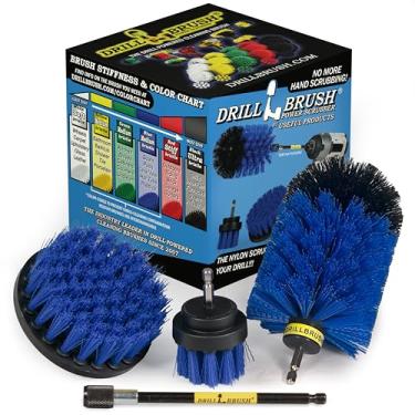 Imagem de Drill Brush Power Scrubber by Useful Products – Pincéis de broca azul médio com extensor – Kit de extensão de escova de broca – Produtos de limpeza de aquário – Escovas de limpeza de tanque de peixe