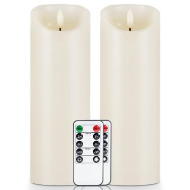 Imagem de Velas sem chama de 5 parcelas de cera LED cintilante com conjunto remoto de 2