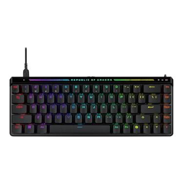 Imagem de ROG Falchion Ace HFX Teclado para jogos 65% compacto com interruptores magnéticos ROG HFX pré-lubrificados, interruptor de gatilho rápido, taxa de pesquisa de 8000 Hz, espuma de amortecimento de três