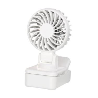 Imagem de Bothyi Clipe portátil na mesa do ventilador fã verão leve 3 velocidades de resfriamento pequeno ajustável para acampamento ciclismo de escritório de quarto, Branco