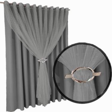 Imagem de cortina blackout corta luz Fiori 6,00 x 2,60 c/voal branco - Enxovais 