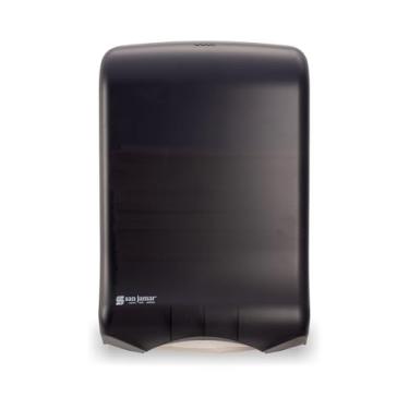 Imagem de San Jamar Dispensador de toalha de papel ultraleve, comporta 750 toalhas multidobras/450 C, dispensador de parede comercial para banheiro, cozinhas e restaurantes, plástico, preto (pacote com 5)
