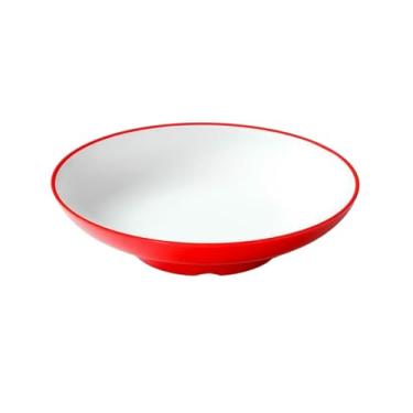 Imagem de Prato de mesa comercial redondo profundo, prato de sopa refogado para restaurante - vermelho e branco P0501-9