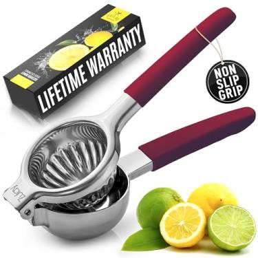 Imagem de Zulay Lemon Squeezer Stainless Steel with Premium Heavy Duty Solid Metal Squeezer Bowl and Food Grade Silicone Handles - Large Manual Citrus Press Juicer and Lime Squeezer Stainless Steel (Cranberry)