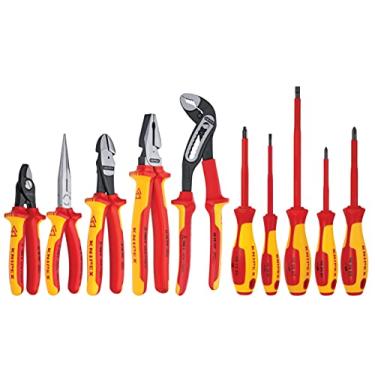 Imagem de Knipex 989830US Conjunto de ferramentas industriais de alicate, cortadores e chave de fenda com isolamento de 1000 V
