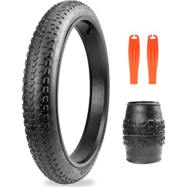 Imagem de ZUKKA Pneu de bicicleta 20/24/26 x 3,0 pneu de bicicleta gordo pacote com 2 pneus de substituição para bicicleta de montanha dobrável pneus de bicicleta de alta densidade para bicicleta elétrica Snow