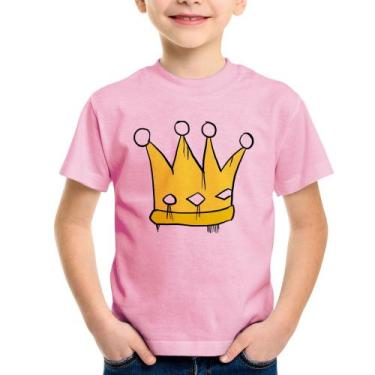 Imagem de Camiseta Infantil King and Queen Crown - Foca na Moda, Rosa bebê, 4