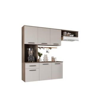 Imagem de Armário Multiuso Naturale Off Para Cozinha Moderno Suspenso Com 6 Portas 1 Gaveta Espaçoso Gi