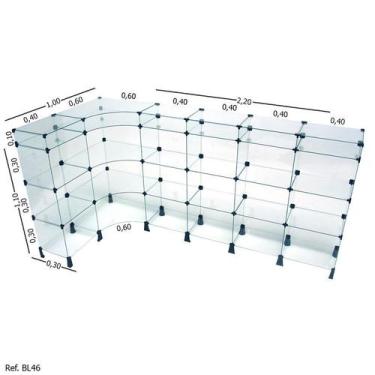 Imagem de Balcão L com Porta Bijuterias - 2,20 x 1,10 x 1,00 - Balcãonet, Metro,