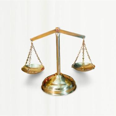 Imagem de Balança Latão Símbolo Direito Justiça Decoração Artesanal P - Full Eco
