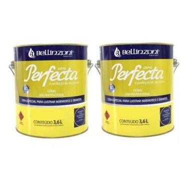 Imagem de Kit 2 Cera Bellinzoni Italiana Perfecta 3,6l Mármore Granito, Preto