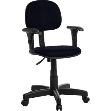 Imagem de Cadeira Escritório Secretaria Com Braço Rcp Cor Azul Escuro