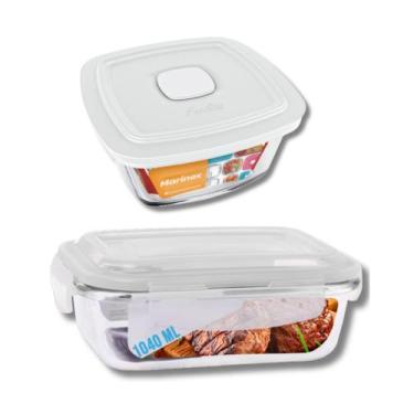 Imagem de Conjunto 1 Pote Facilita 2L Com 1 Pote Vidro Hermetico 1040ML - POTES 