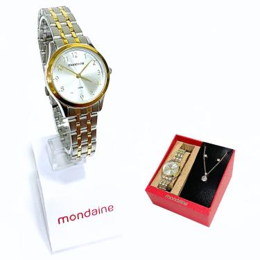 Imagem de Relógio Mondaine Feminino Analógico Bicolor Kit 32608LPMKBE3K1
