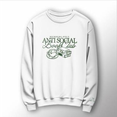 Imagem de Blusa Moletom Gola Careca Capuz Bolso Club Anti Social - Lobo Sete, P,