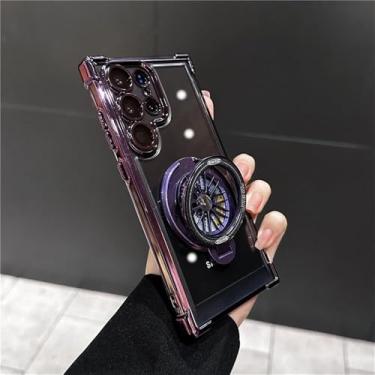 Imagem de Capa magnética transparente à prova de choque para airbags para Samsung Galaxy S24 Ultra S23 Fe S22 Plus A54 A34 A15 A25 A35 A55 A53 5G, roxo escuro, para Galaxy A35 5G