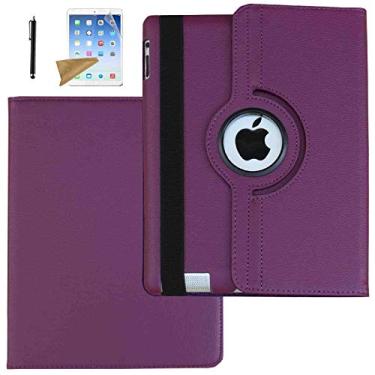 Imagem de Lingsor Capa rotativa para iPad 7ª/8ª/9ª geração, capa inteligente com suporte magnético para iPad 10.2 2019/2020/2021, suporte embutido para caneta - despertar automático – Vem com caneta Stylus e