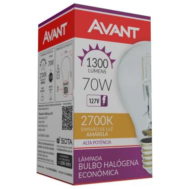 Imagem de Lâmpada Halógena para Churrasqueira 70W Bulbo A55 Avant 127V Amarela
