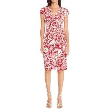 Imagem de Maggy London Camiseta feminina estampada fosca, Tiki Bar Floral - Vermelho/Vermelho Brilhante, 42