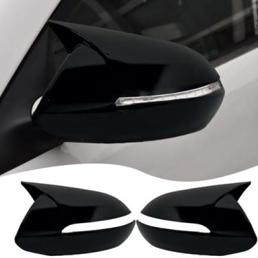 Imagem de MUXEE Capa de espelho lateral, para KIA Sportage 2011 2012 2013 2014 2015 2016, 2 peças de conjuntos de capa de seta com buzina, acessórios esportivos para carros - preto brilhante
