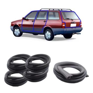 Imagem de Kit Borrachas de Vedação 4 Portas e Mala Elba 1991 a 1996 - BORRACHAUT