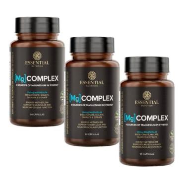 Imagem de Kit 3x Mg Complex - 4 Tipos de Magnésio - 90 Capsulas - Essential Nutr