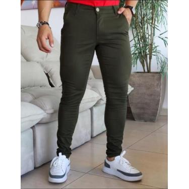 Imagem de calça slim fit - Diversas, Verde militar, 42
