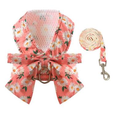 Imagem de Conjunto de arnês e coleira para cães BAEJMJK Daisy Floral para animai