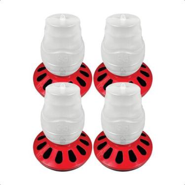 Imagem de Kit 4 Comedouro Frango Aves Alimentador 3,5L Rosca 12 Furos - Agropet