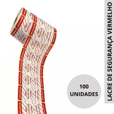 Imagem de Etiquetas Lacre de Segurança 100 unidades Vermelho Delivery - SEM MARC