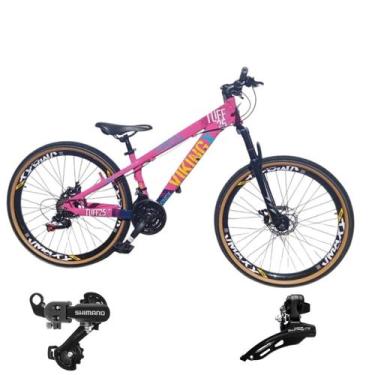 Imagem de Bicicleta Aro 26 Vikingx Aluminio Tuff 25 Mtb 24v Cambio Shimano Diant