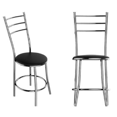 Imagem de Cadeira Cozinha Cromada Redonda Veneza - Flape - 1 Unidade