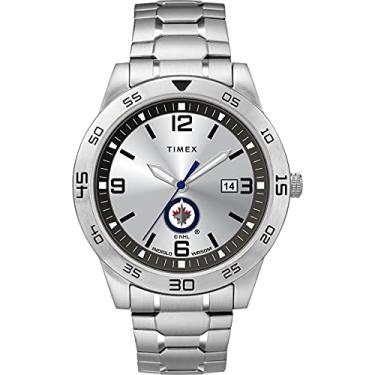Imagem de Timex Tribute Relógio masculino Citation 42 mm Quartzo com pulseira de aço inoxidável, Winnipeg Jets, Relógio de quartzo