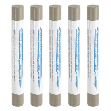 Imagem de HARFINGTON 5 peças de bastões de enchimento de madeira, cera de madeira, retoque de móveis, gizes de cera de reparo para madeira, furo de arranhões, linho simulado