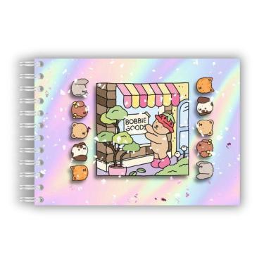Imagem de Bobbie Goods Caderno De Colorir 100 Folhas Capa Dura Holográfica