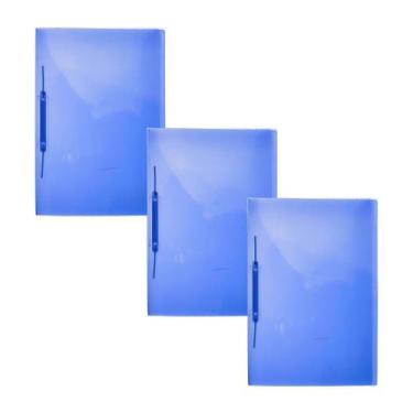 Imagem de Pasta Grampo Trilho Plástica Oficio Cristal - Colorida ACP Classificad