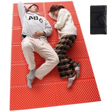 Imagem de StableEase Colchão De Espuma Para Acampamento 2 Pessoas, Leve, Dobrável, Células Fechadas, Duplo, Portátil Caminhadas Ao Ar Livre, Montanhismo, Laranja