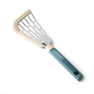 Imagem de Cosamtec Espátula de peixe de silicone com borda flexível para panelas antiaderentes ovo panqueca flipper com alça de nylon resistente ao calor