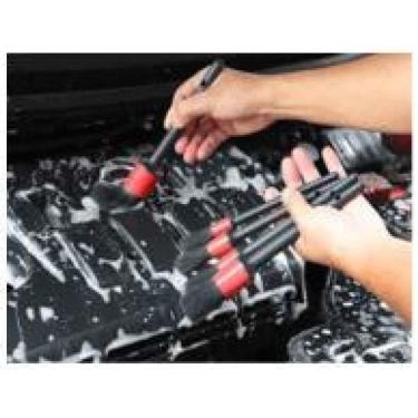 Imagem de Kit 5 Pincel Limpeza Lavar Carros Saidas De Ar Painel Motor