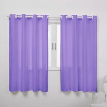 Imagem de Cortina de Janela Oxford Liso 2,80m x 1,70m Simples para Varão com 16 Ilhós (LILÁS)