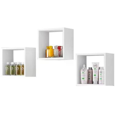 Imagem de Kit 3 Nichos De Parede Branco Reajl Moveis Branco