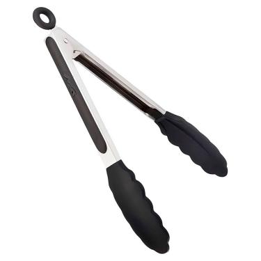 Imagem de Pegador Multiuso Silicone E Inox - Pinça - Churrasco - Salada - Grelhados - Fritura