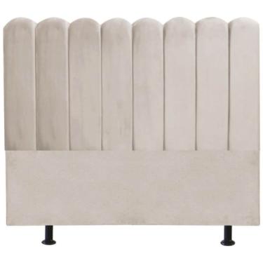 Imagem de Cabeceira Nuvem Cama Box King 195 Cm Alanis Suede Bege