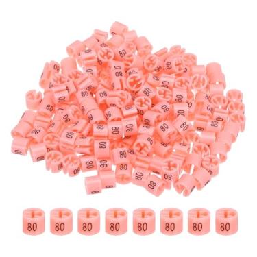 Imagem de PATIKIL Marcador de cabide de roupas de 300 peças, tamanho 80, etiquetas de plástico, marcadores de cabide de 3 mm para etiquetas de encaixe de código de cores de vestuário, acessórios, rosa