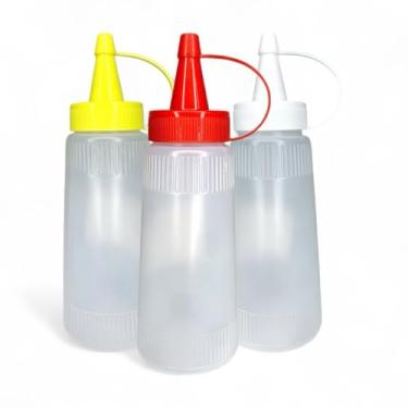 Imagem de Kit C/3 Bisnagas Plástico Ketchup, Maionese E Mostarda 200ml