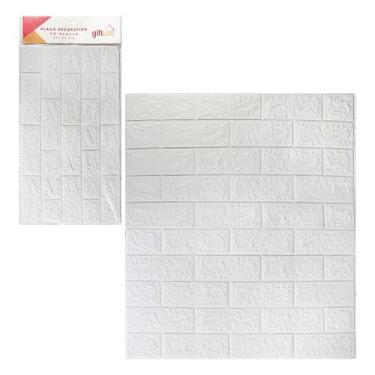 Imagem de Placa Decorativa Papel De Parede Texturizado Branco 70X77Cm - Giftutil