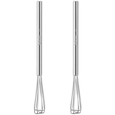 Imagem de Webake Mini Batedores De Café Espresso Pequenos Aço Inoxidável 10,25", Distribuição Minúsculo, Batedor Bar Quadrado Para Uso Profissional Ou Doméstico, Conjunto 2