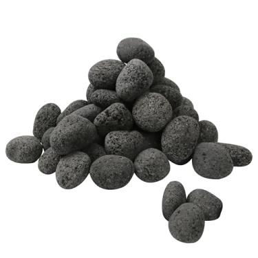 Imagem de Sunnyglade Pedras De Lava Pretas 4,5 Kg Para Fogueira, 2,5 A 5 Cm Lareira Gás, Seixos, Fossa Propano, Pedra Vulcânica Decorativa Áreas Externas E Internas (4,5 Kg)
