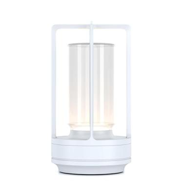 Imagem de HAPYGI Luminária De Mesa Portátil Metal Para Ambientes Internos/Externos, Lâmpada Led Sem Fio Recarregável, 3 Cores, Com Escurecimento Infinito, Alimentada Por Bateria, Pequena Mesa, Restaurante/Qua