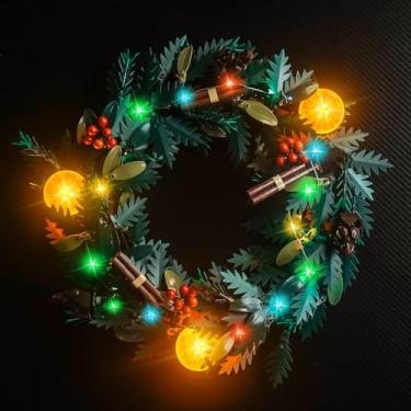 Imagem de Hilighting Kit De Iluminação Led Atualizado Compatível Com O Conjunto Construção Decoração Para Casa Lego Icons Wreath, 10340 (Modelo Não Incluído)